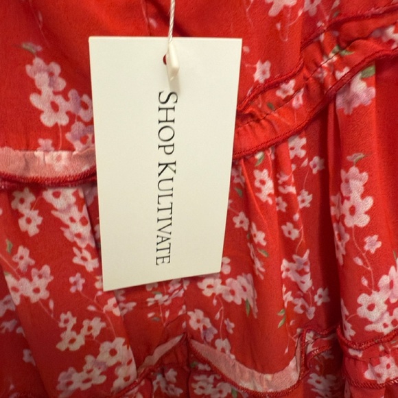 Chic Red Floral Ruffle Mini Dress - Picture 5 of 5